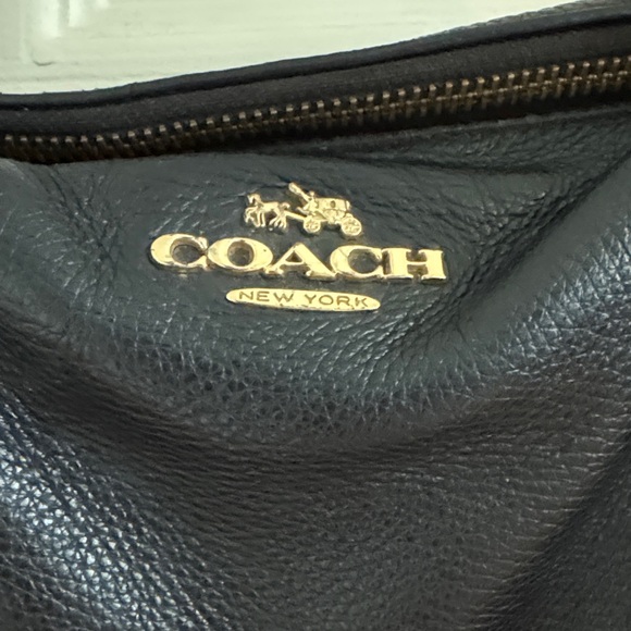Coach Black Pebbled Leather Shoulder Bag with Chain Straps - Picture 2 of 13